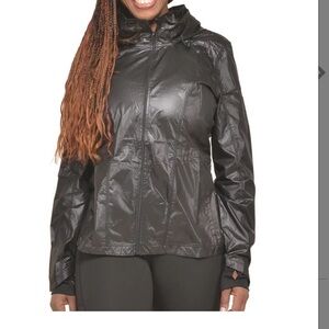 Women's Windbreaker Jacket with Hood Black Size Small